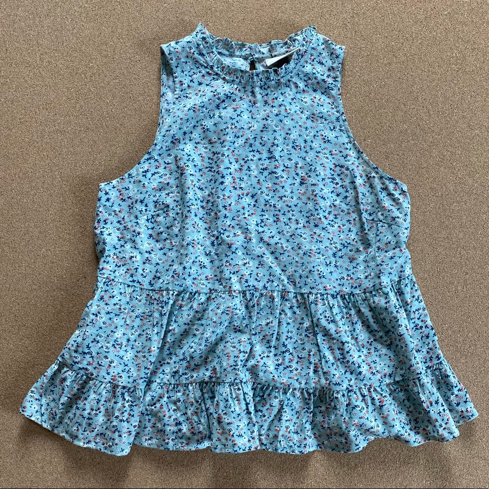 SOLD! Universal Thread ruffled peplum sleeveless top - Picture 3 of 5